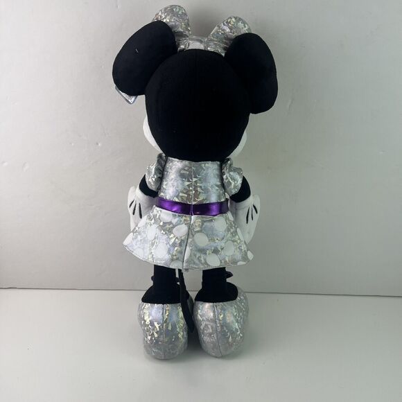 Disney Parks Minnie Mouse Plush Silver Platinum Anniversary 100 Years OF Wonder - Picture 5 of 6